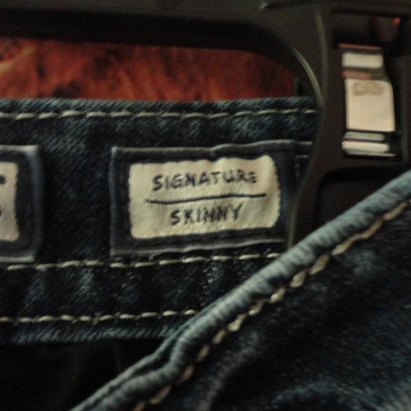 MISS ME JEANS Denim Signature Skinny Rhinestone Style JV7246S Size 25 - Picture 3 of 6